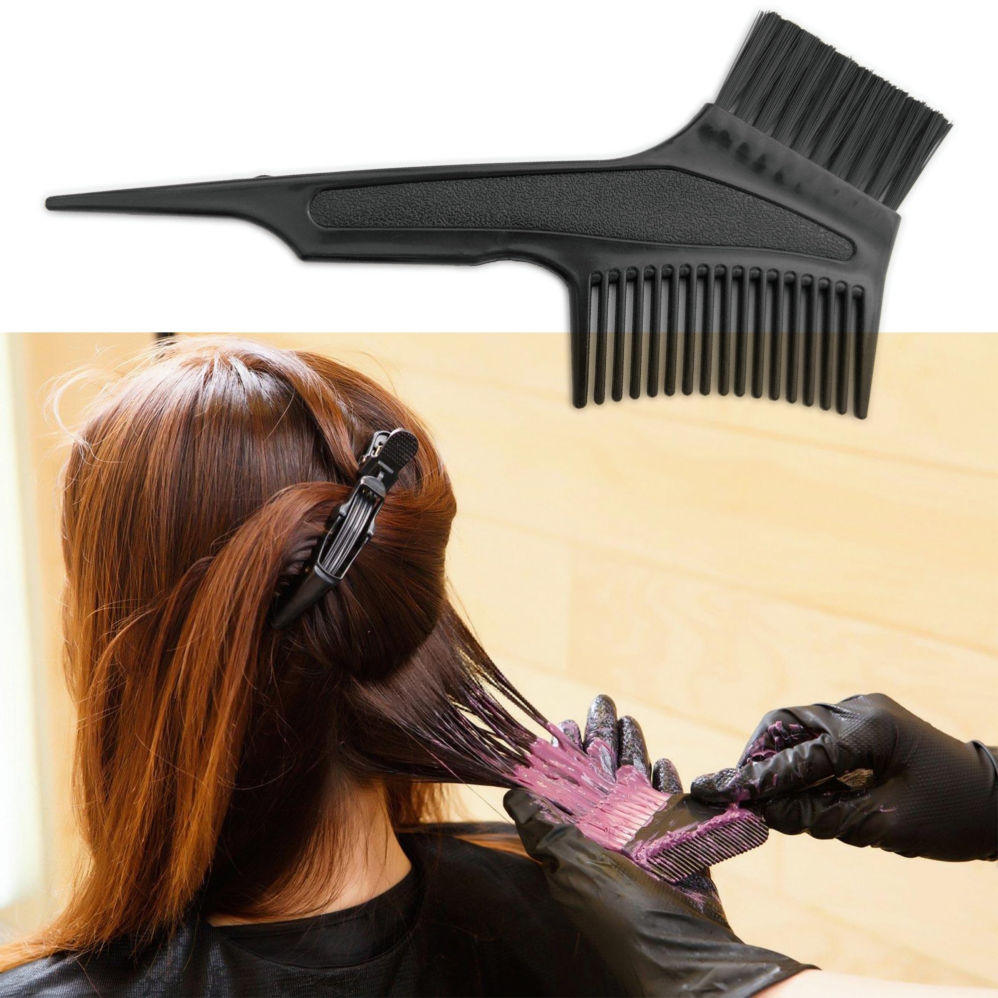 Cuffia per capelli in silicone con foro perforato con ago e pennello per colorare i capelli, cuffia per evidenziare le striature, tappo per evidenziare, per parrucchieri, strumenti professionali per