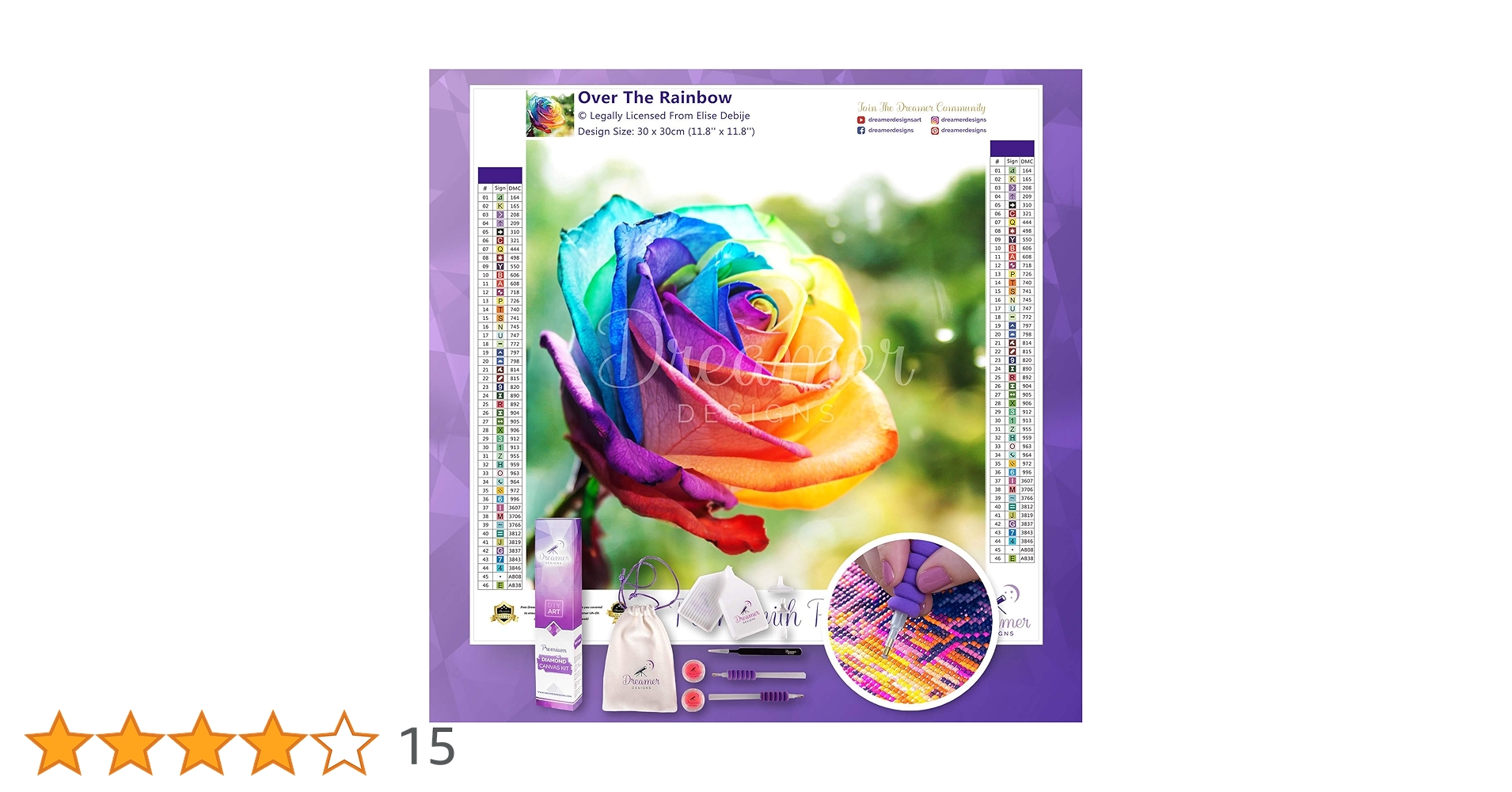 Dreamer Designs - Over The Rainbow, 5D Diamond Painting Kit