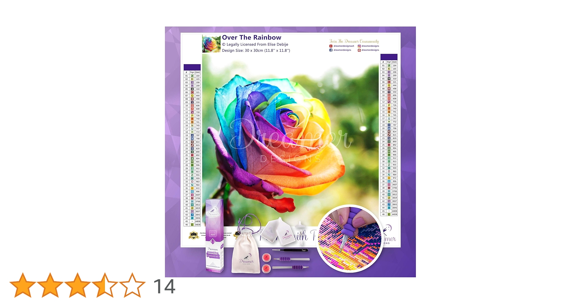 Dreamer Designs - Over The Rainbow, 5D Diamond Painting Kit