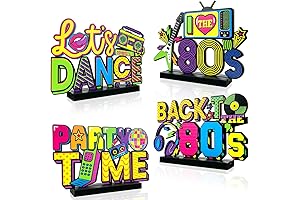 80s Table Decorations - Embellish Your Retro Party with 4 Groovy Centerpieces
