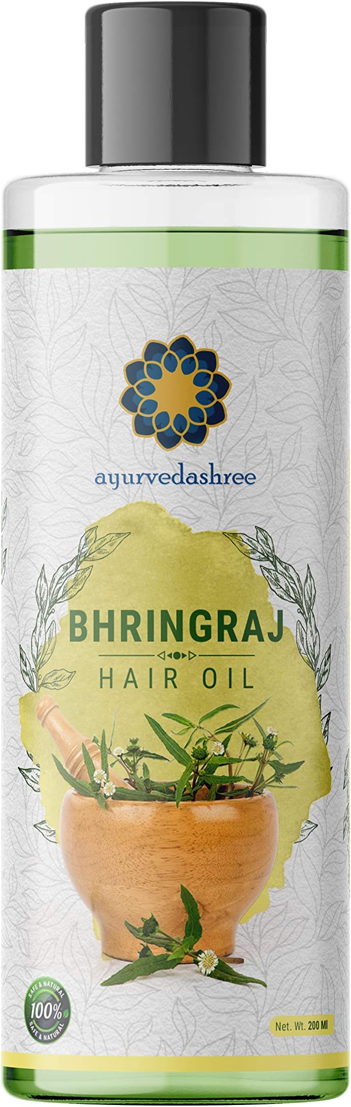 Hair Oil 6.76 fl oz., with Bhringraj, Amla Extract, Kalonji, Seasme, Avacado, Walnut, Thyme, Jajoba , Grape Seed & Coconut Oil 200 ml
