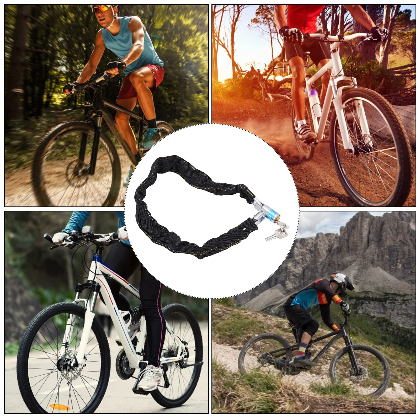 Security Bikes Chain Lock, 77cm 30.3in Bicycles Chain Lock Anti