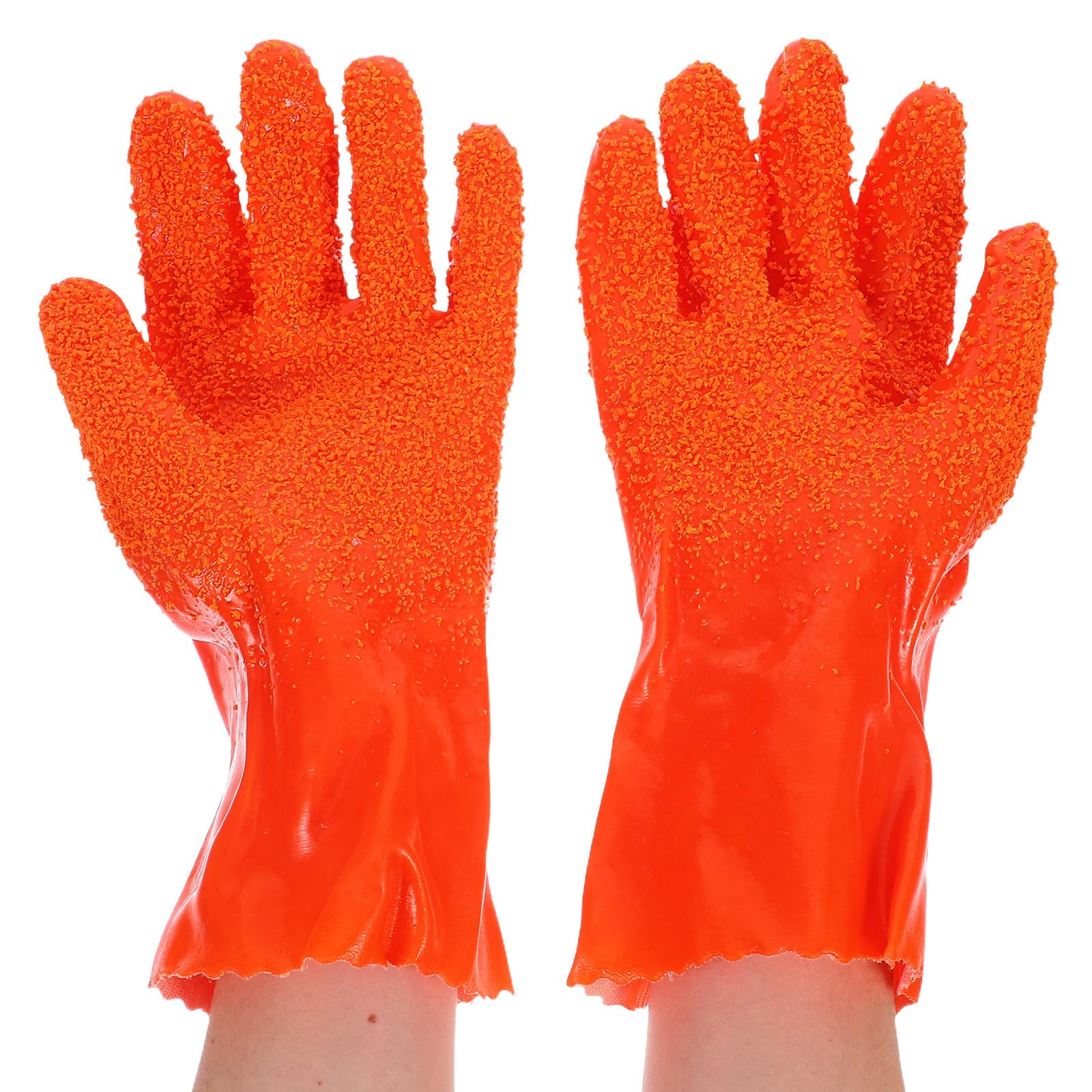 6 Pares de Guantes Largos de Limpieza para Fontanería, Resistentes Abrasión Prueba de Agua, de Goma Naranja para Sistemas de Drenaje Domésticos y Comerciales