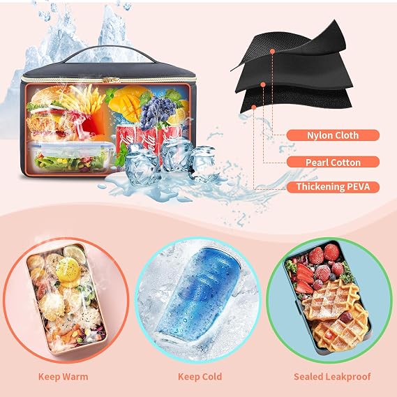 BERTASCHE Lunch Backpack for Women, Laptop Backpack with Lunch Compartment