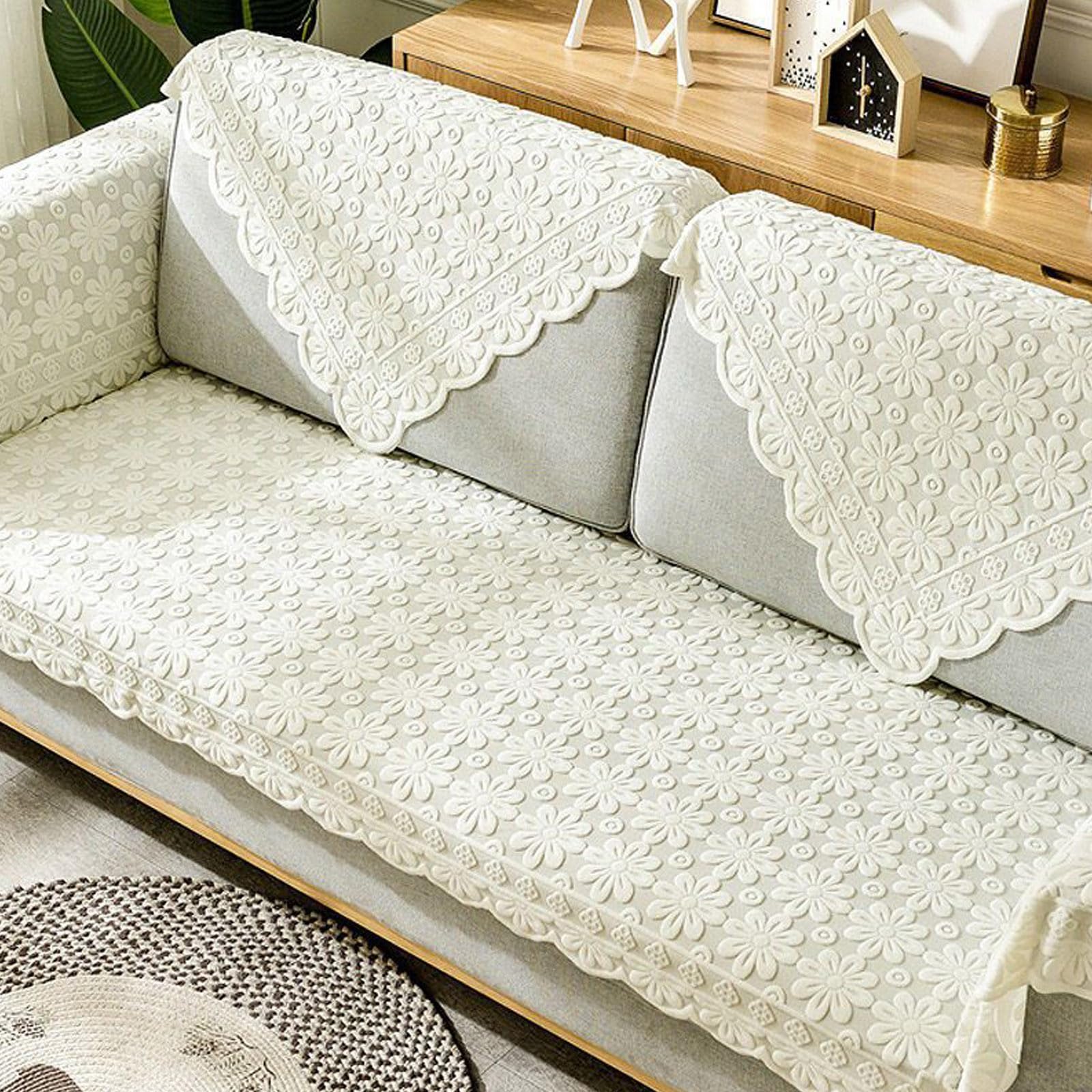 yampiyt Lace Backrest Covers Non-Slip Lace Floral Couch Furniture Protectors, Embroidered Sofa Couch Cover Decorative Sofa Armrest Headrest Seat Covers, Slipcovers for Recliner Chair Table