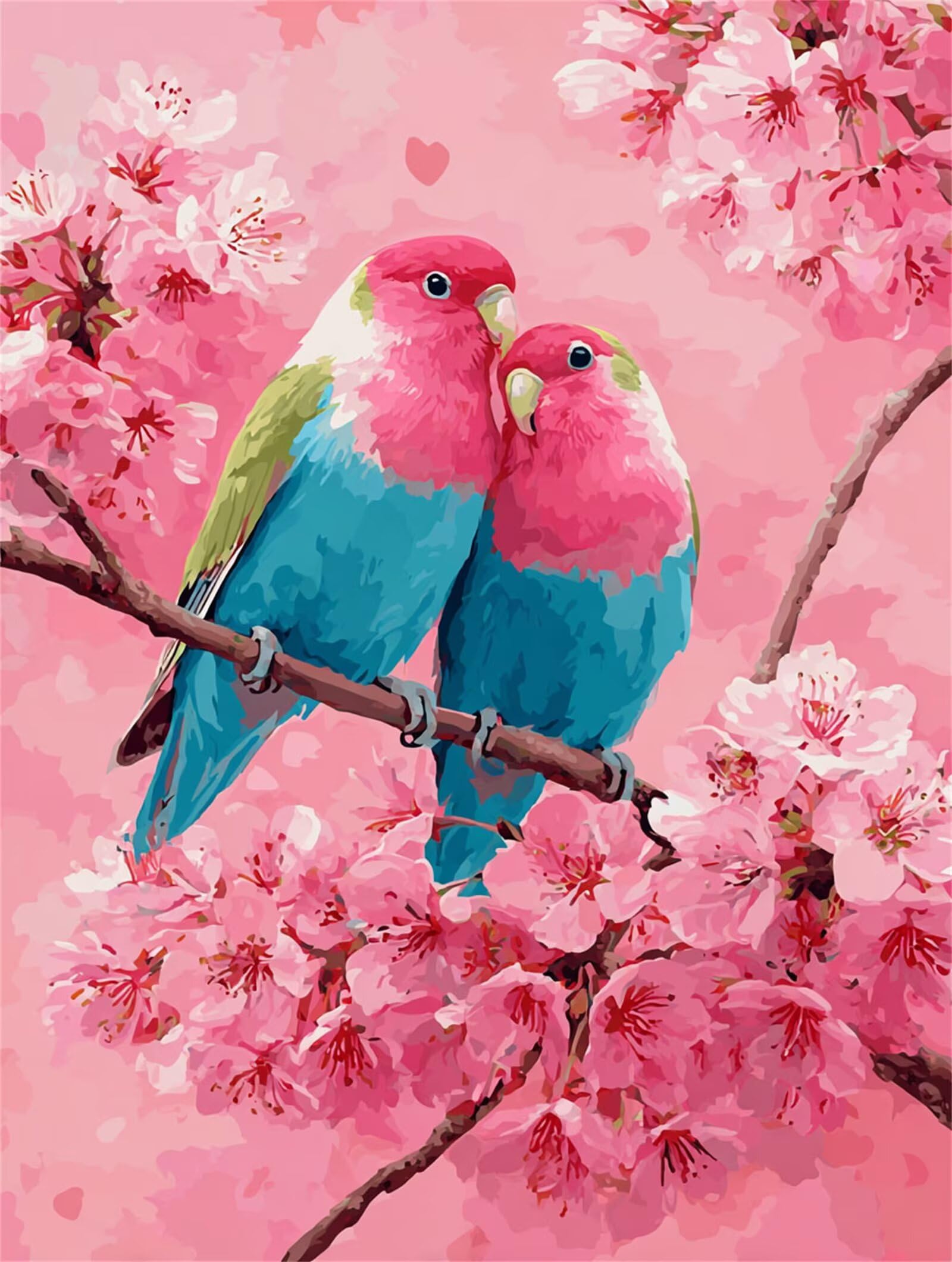Dipingere con i Numeri Adulti uccelli, rosa Dipingere con i Numeri Bambini DIY Kit, Set Premium con Pennelli, Decorazione Casa & Creativo Regalo di Compleanno, Attività di Tempo libero 70x95cm z-319