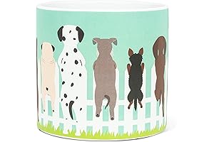 Abbott Collection Large Dogs On Fence Planter