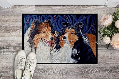 Miniatura 2 de Caroline's Treasures 7508MAT Sheltie - Tapete para puerta delantera, 18 x 27 pulgadas, para interiores y exteriores, para entrada, antideslizante,