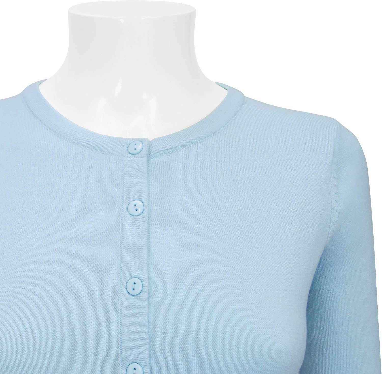 YEMAK Women's Knit Cardigan Sweater – Long Sleeve Crewneck Basic Classic Casual Button Down Soft Lightweight Knitted Top - Image 4