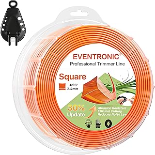 Eventronic String Trimmer Line .095", Square Weed Eater String Line, Weed Wacker String 520 Foot