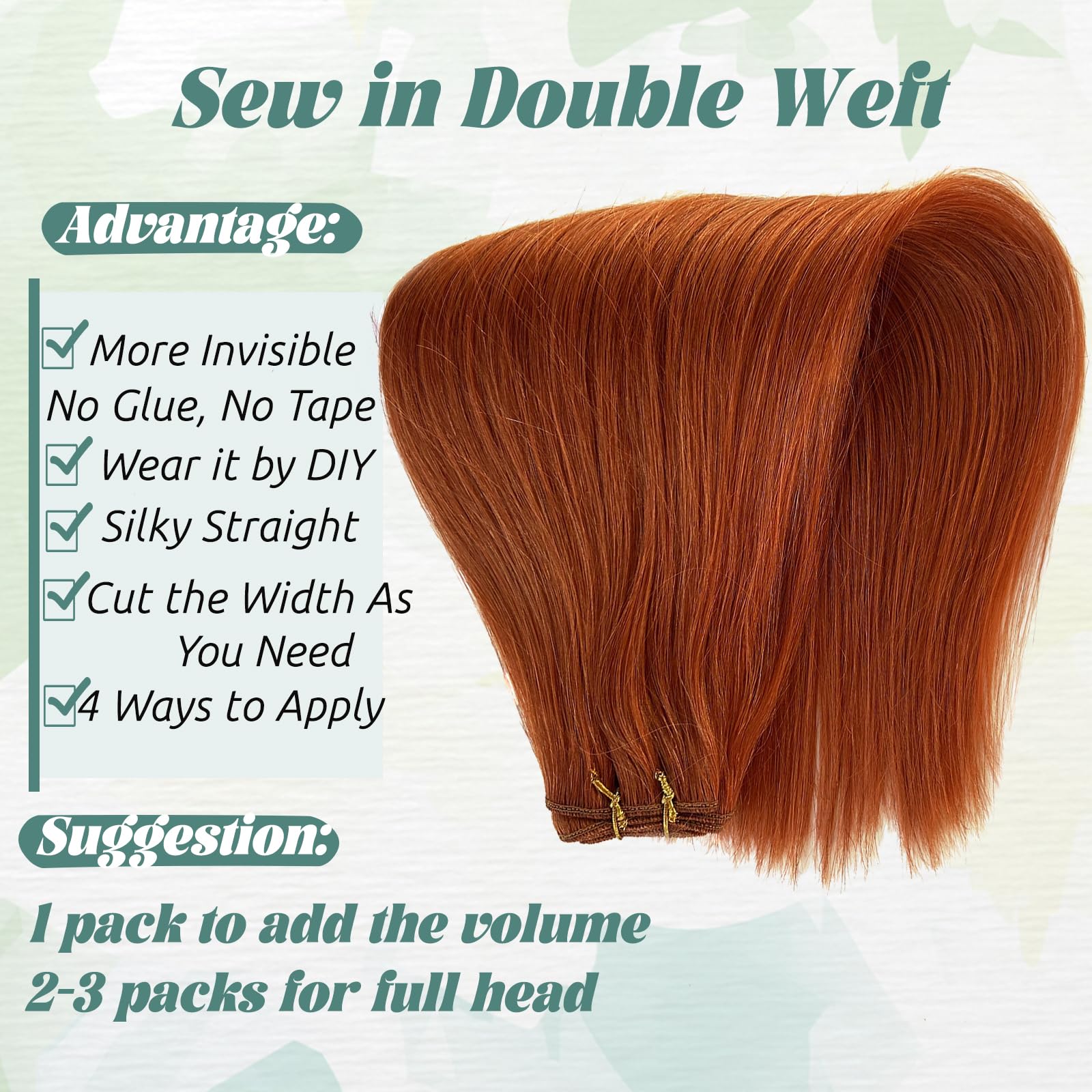 Amazon.com : Sew in Extensions Human Hair Weft Hair  display picture 2
