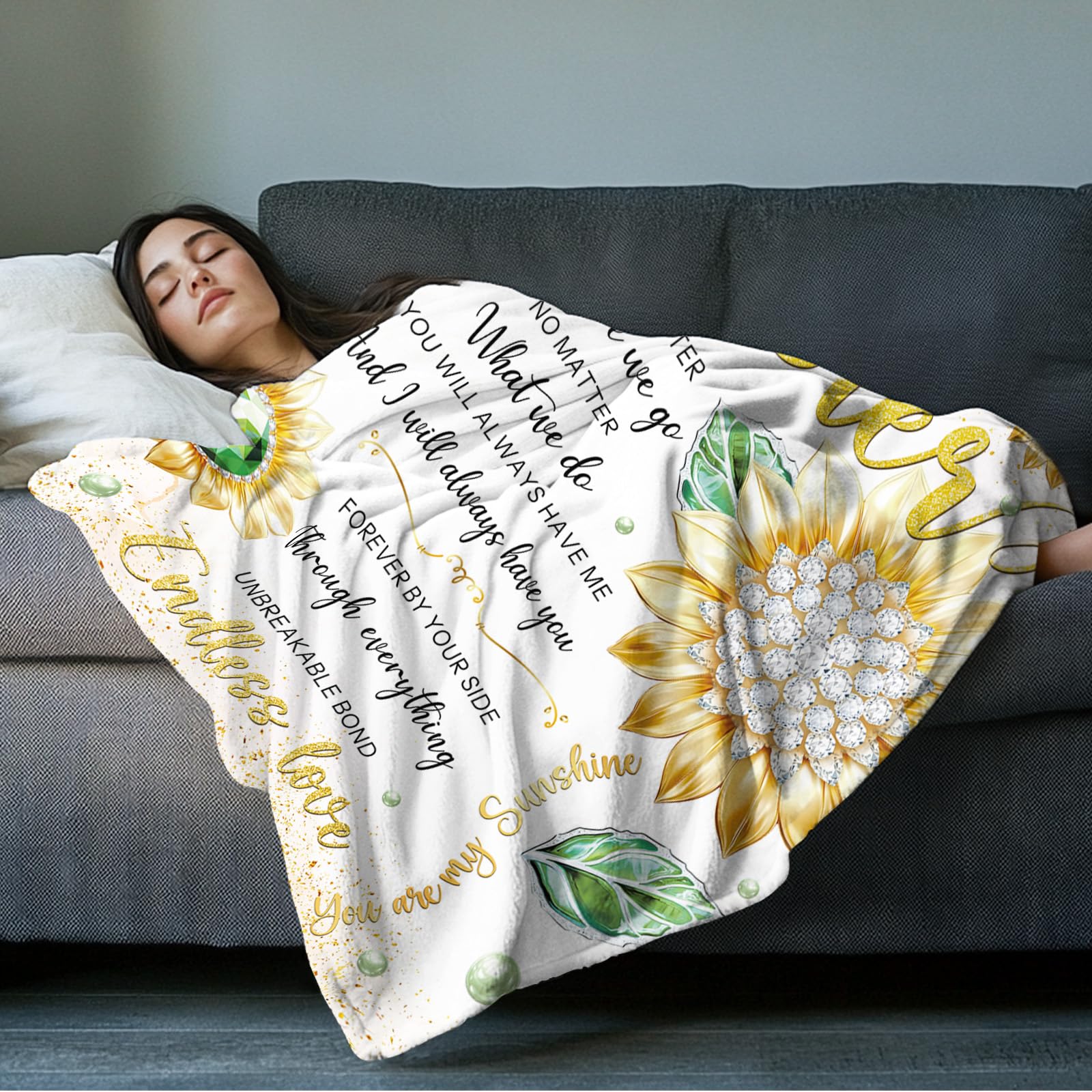 Sister Gifts Blanket - 320GSM Soft Flannel Throw, 60"x50", Lightweight, Birthday Gift For Sister, Graduation