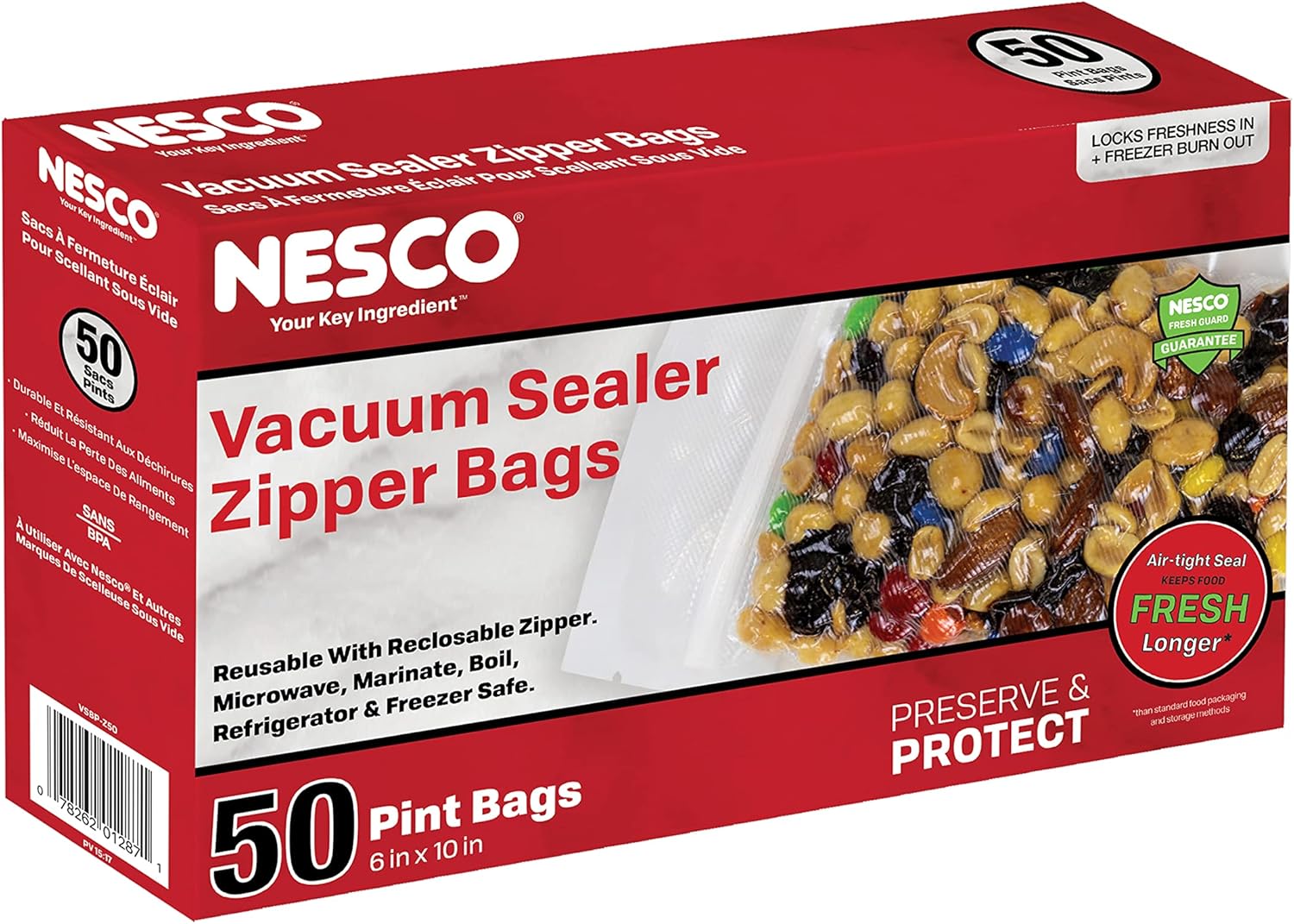 Nesco Vacuum Sealer Pint Zipper Bags – 50 count Nesco Vacuum Sealer Pint Zipper Bags – 50 count