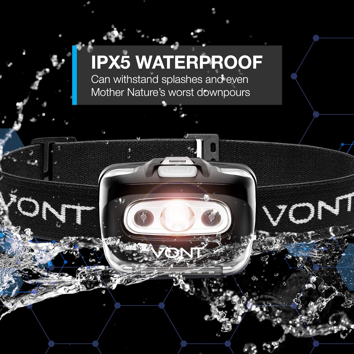 Vont LED Headlamp. IPX5 Waterproof, [4 Pack, Batteries Included] 7 Modes incl/ Red Light, Head Lamp for Running, Camping, Hiking, Fishing, Jogging, Headlight Headlamps for Adults & Kids : Tools & Home Improvement