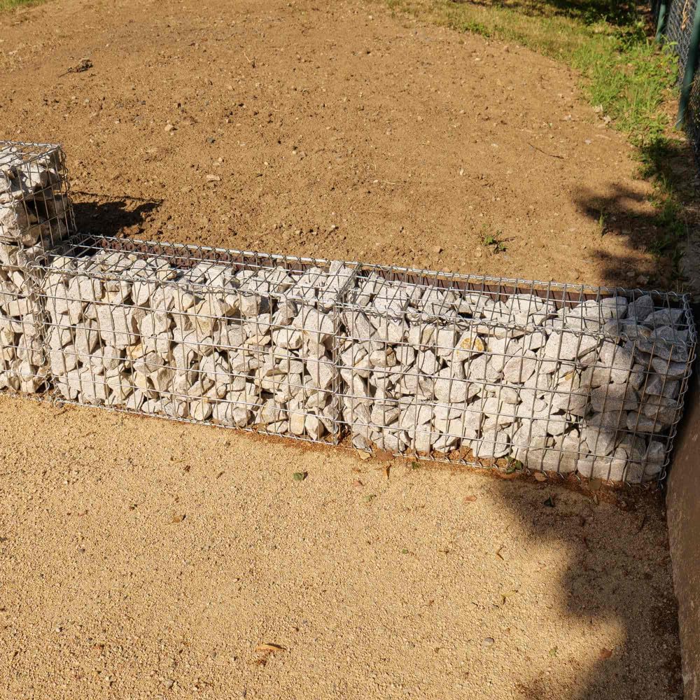 Oxeo Gabion Dimensions 200x50x30cm - Mur avec Pierres - Mur de soutènement - Paroi Bordure de Jardin - avec Spirales et entretoises