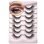 Onlyall Lashes Mink False Eyelashes Natural Wispy Lashes Soft Faux Mink Lashes Fluffy False Lashes 16MM A04
