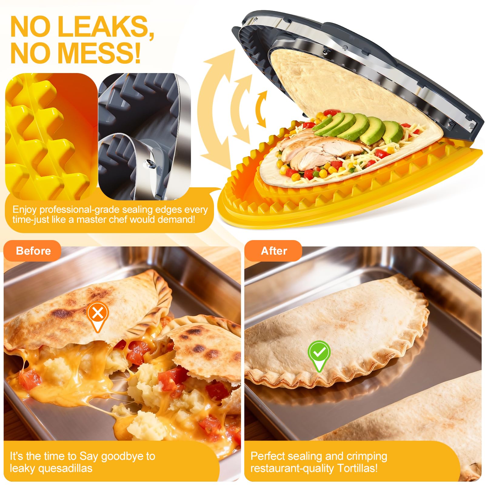 4-in-1 Tortilla Press - Leak-Proof Sealing -3