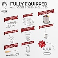 Vista 3 de Combo de parrilla para ahumar barril, barril 100% de acero inoxidable, 95% menos de humo, calor uniforme, fácil de usar y limpiar, ahumador vertical