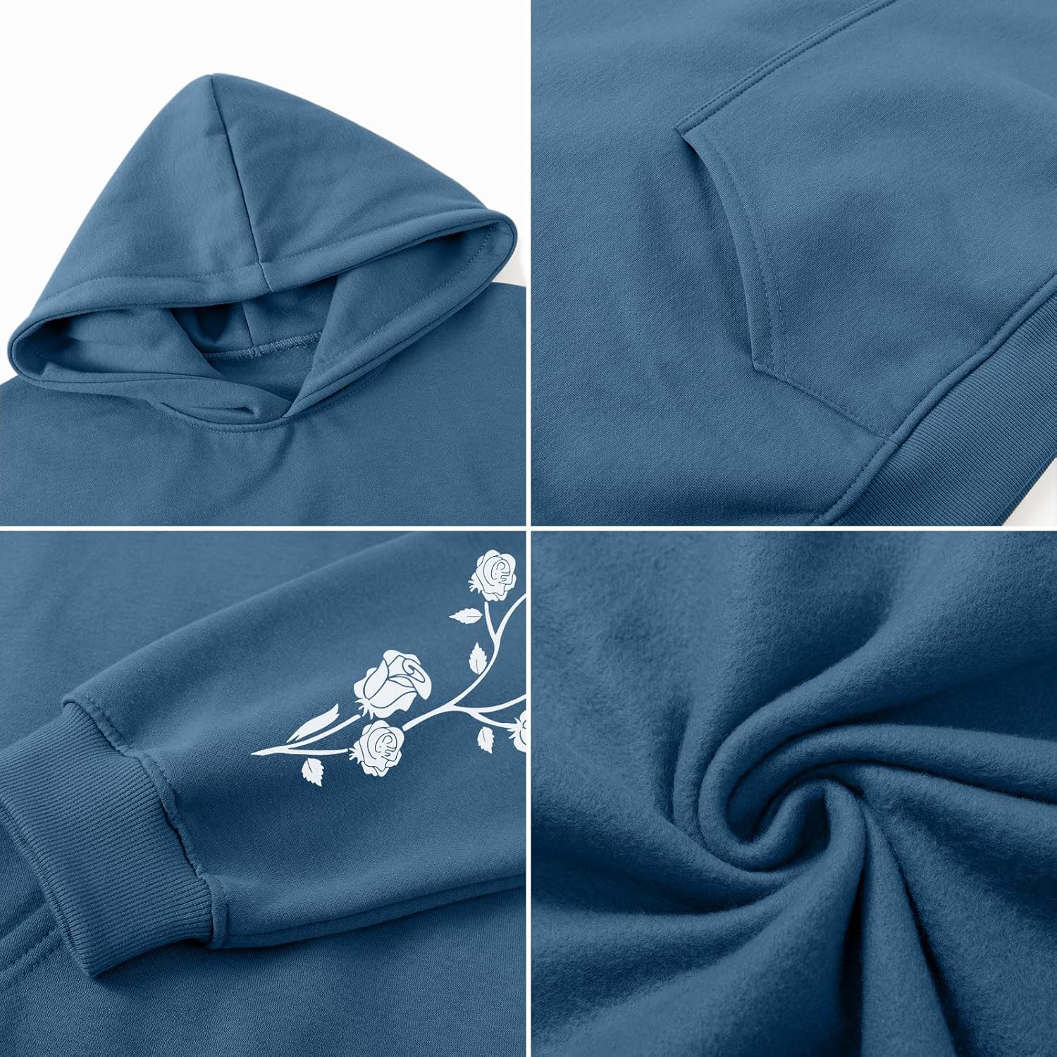 Rose Floral Graphic Hoodie for Men Aesthetic Japanese Cool Hoodies Oversized Trendy Streetwear Pullover Sweatshirt - Image 5