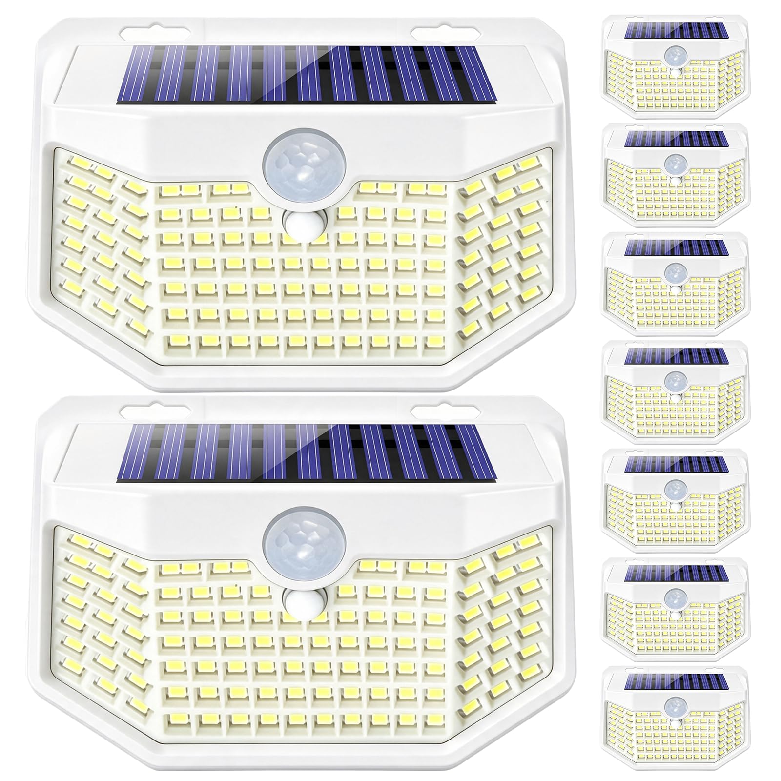 Aootek Solarlampen für Außen mit Bewegungsmelder, 9er Set, Garten, 120 LED