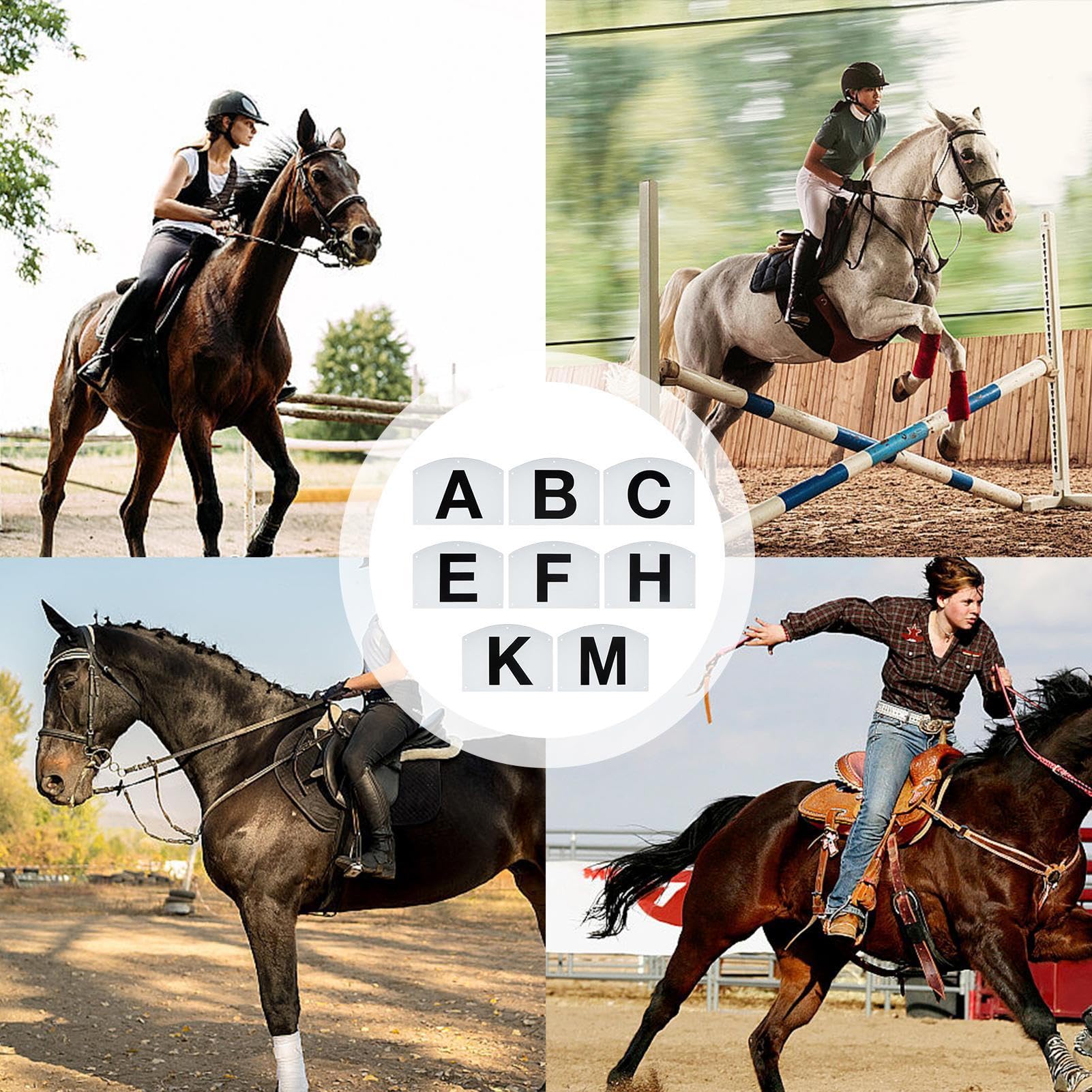 Set di lettere per dressage da parete Set di Lettere Equestri Resistenti | Contrassegni a lettera Lettere Dressage Equitazione E Addestramento Marcatori Campo Set Anello Outdoor Po