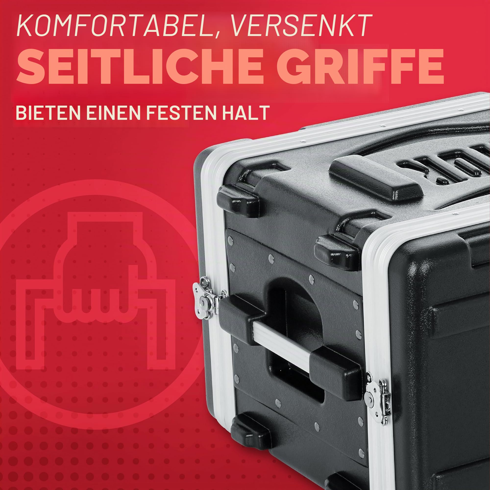 Gator Cases Leichtes, geformtes 6U-Rack-Gehäuse mit hochbelastbaren Verschlüssen; geringe Tiefe von 14,25", 6U (GR-6S)
