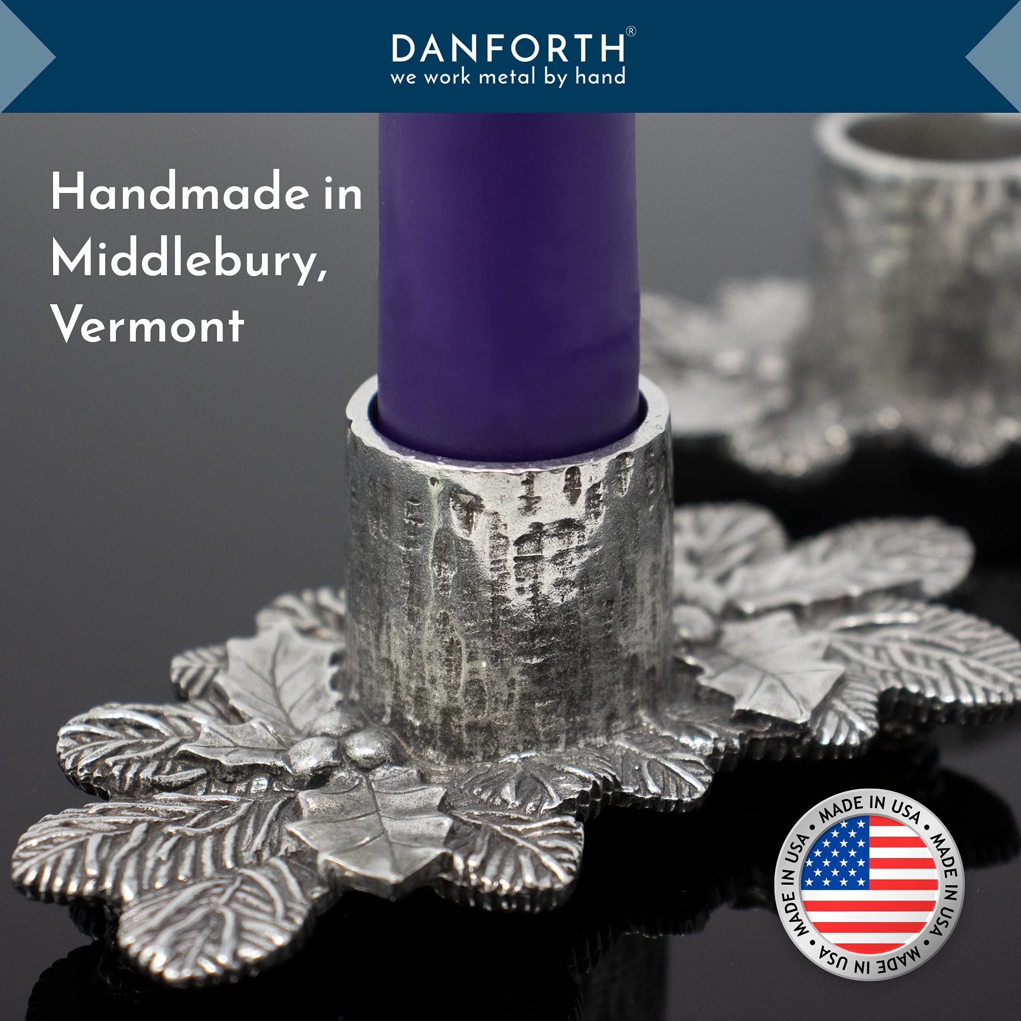 Danforth Advent Wreath Candle Holder Set Handcrafted Pewter Advent