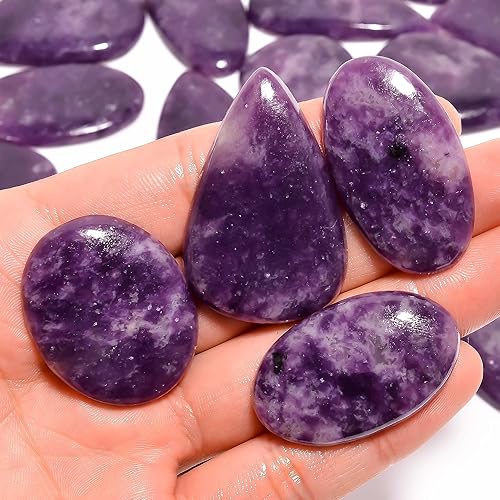 Miniatura 6 de Natural Loose Gemstone 5 Piece Cabochons Lot Jewelry Making Loose Gemstone, Stone Shape Oval & Pear, Stone Size 20-35 mm (Apache Gold Stone)