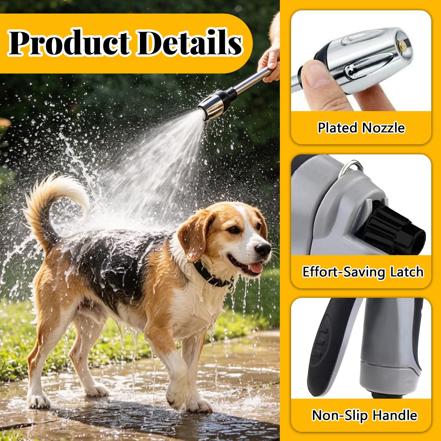 Power Jet pistola ad alta pressione, TurboWasher per tubo da giardino, Pistola ad alta pressione per tubo da giardino con accessori, Idrojet Power Washer per lavaggio auto giardino terrazza