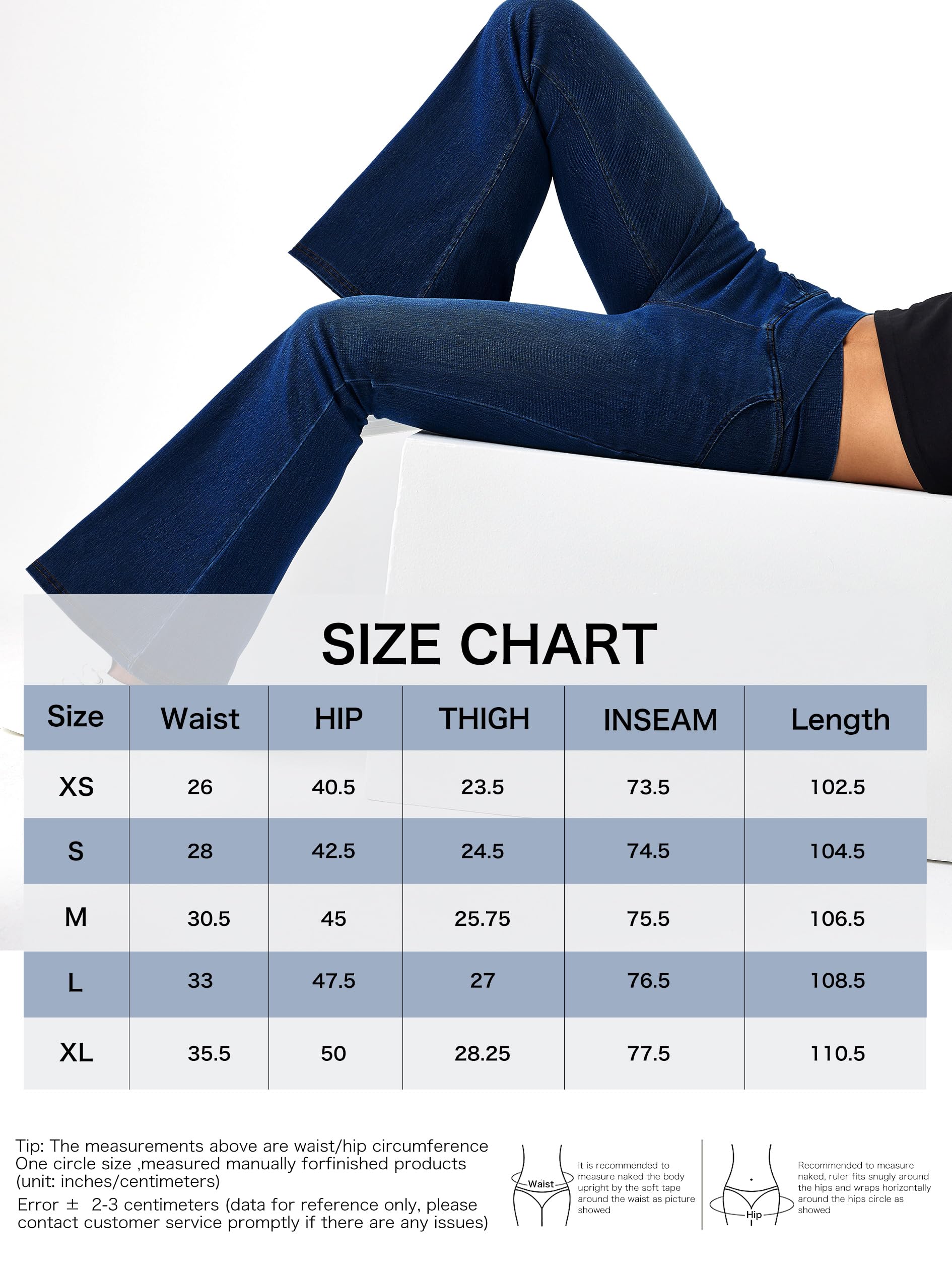 LaiEr Pantaloni Yoga Donna con Incrocio a V Vita Alta Controllo dell'anca Fitness Casual Skinny,Pantaloni da con Taglio a Zampa e Stampa Denim Leggings Fitness Svasati con Tasche Laterali