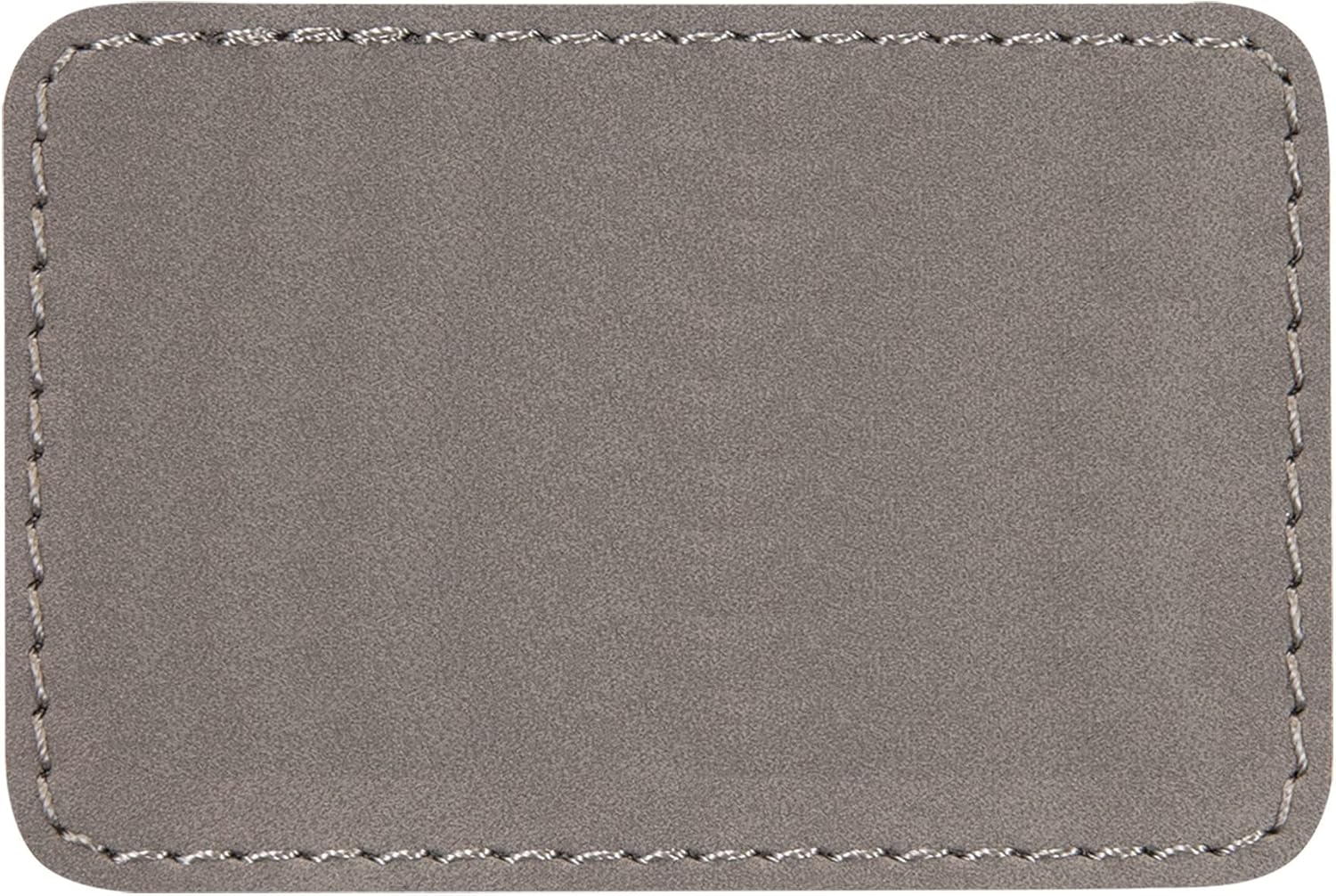 Rectangle Laserable Leatherette Patch with Adhesive, Blank Hat Patches, Glowforge Laser Supplies, Faux Leather, 25 Pack, Rawhide