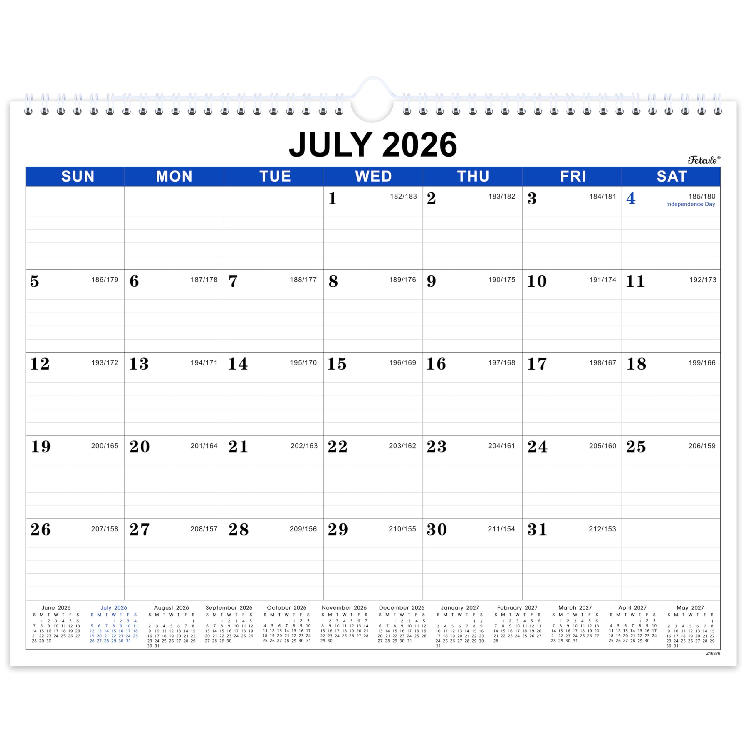 2026-2027 Wall Calendar - 18 Months Wall Calendar, July 2026 - December 2027, 15" x 11.5", Large Writing Blocks, Suitable for Hanging on the Wall