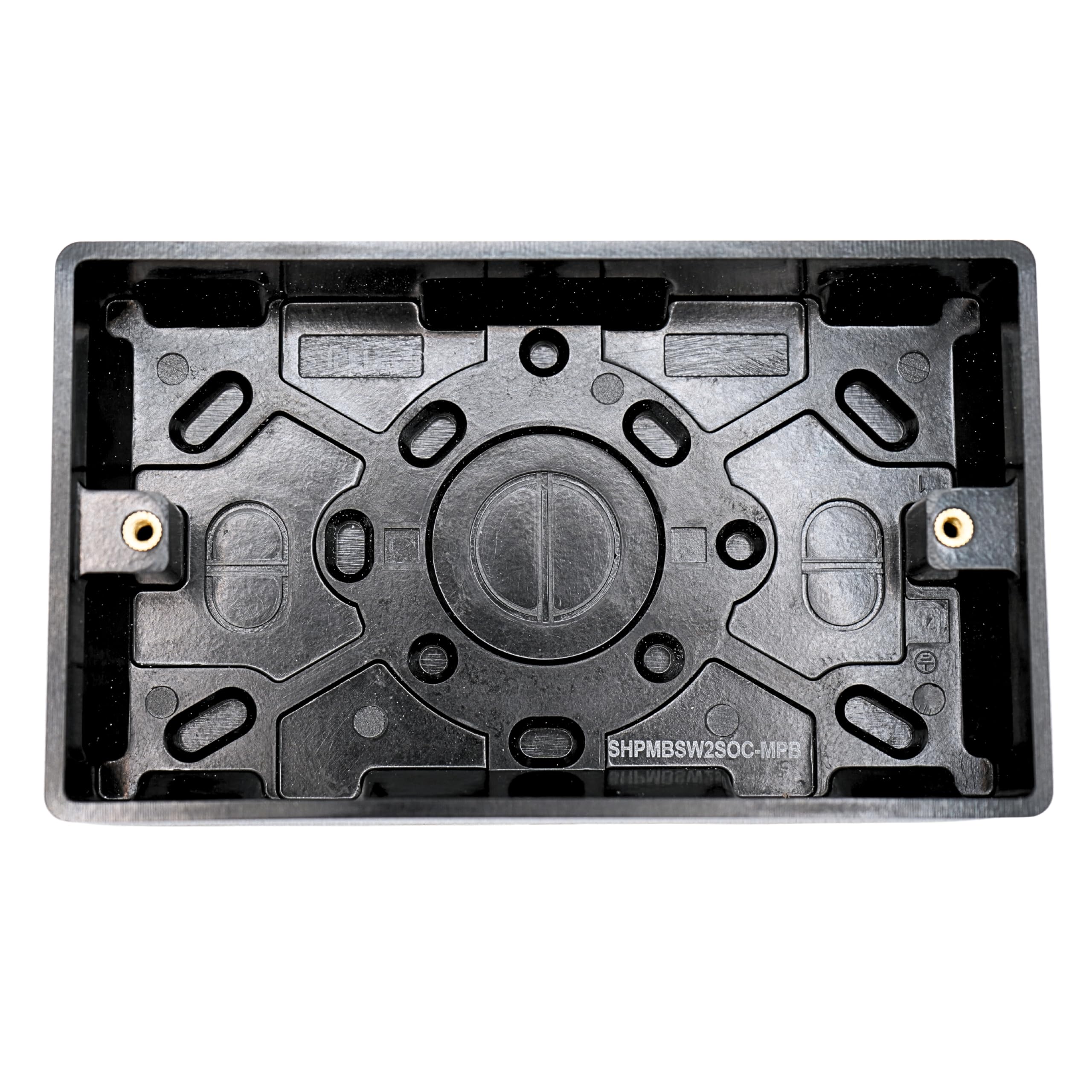 SHPELEC® 2 Gang Surface Mount Pattress Box - 25mm Deep, Black, 1 PACK - Image 4
