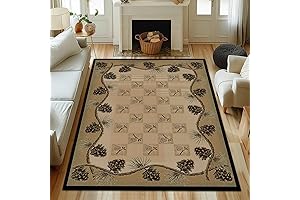 Mayberry Pine Cone Rug: A Rustic Lodge Retreat for Your Living Room