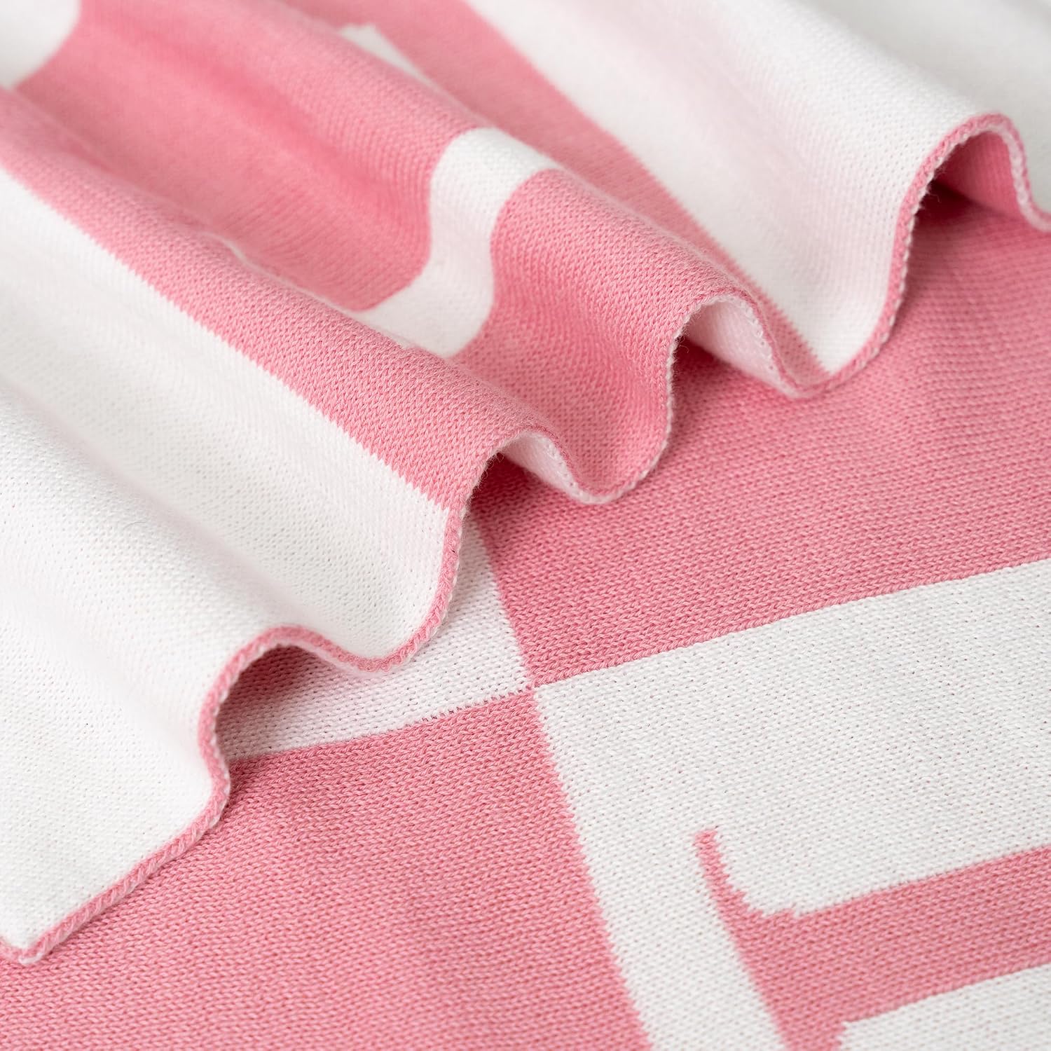 Personalized Name Baby Blanket, Knit Name Baby Blanket, Soft Breathable Cotton Knit Kids Blankets, Newborn Kid Gift, New Mom Gifts, Newborn Kids Girl & Boy 3