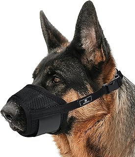 AMATHINGS Dog Muzzle Nylon Muzzle for Dogs - Prevent Biting Chewing and Barking - Allows Panting and Drinking product image