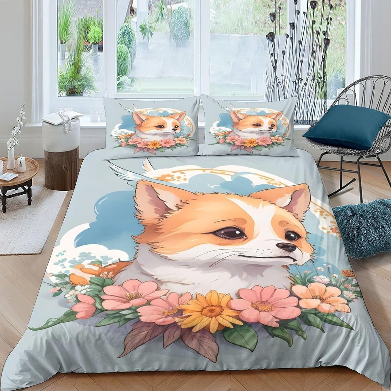 Housse couette chien 220x240 cm facile à laver pour propriétaires d'animaux