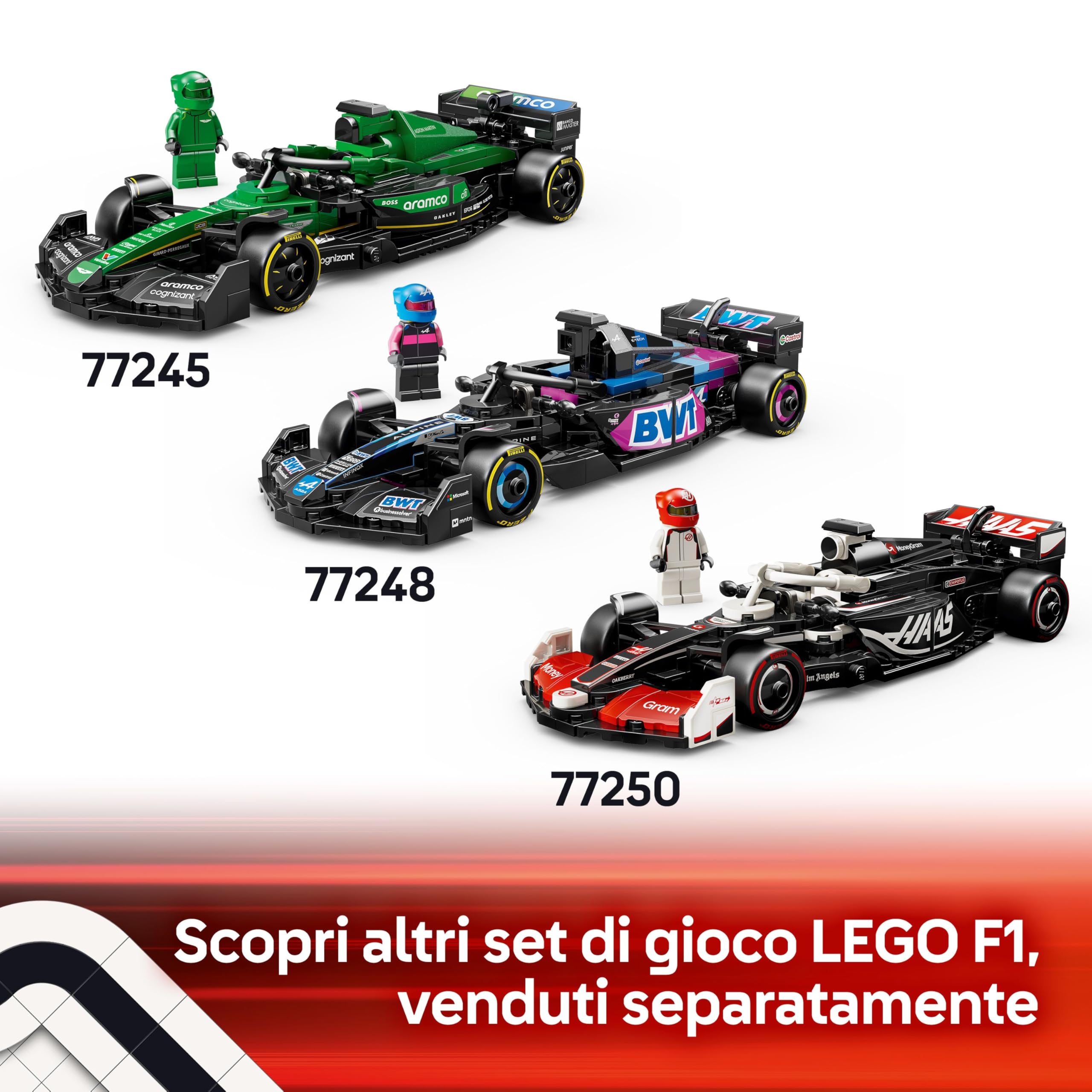 LEGO Speed Champions Ferrari F1 SF-24 77242 Auto da Corsa Giocattolo da Collezione con Minifigure Pilota
