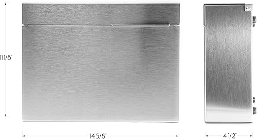 Miniatura 4 de Vsons - Buzón de diseño moderno, buzón de pared Vsons Design Mitch SE (acero inoxidable cepillado con números grabados)