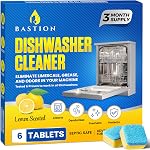 Bastion Dishwasher Cleaner Tablets - Lemon-Scented, Heavy Duty Cleaning, 12-Month Supply (24 Tablets) - Deep Cleans & Maintains Your Dishwasher for Optimal Performance