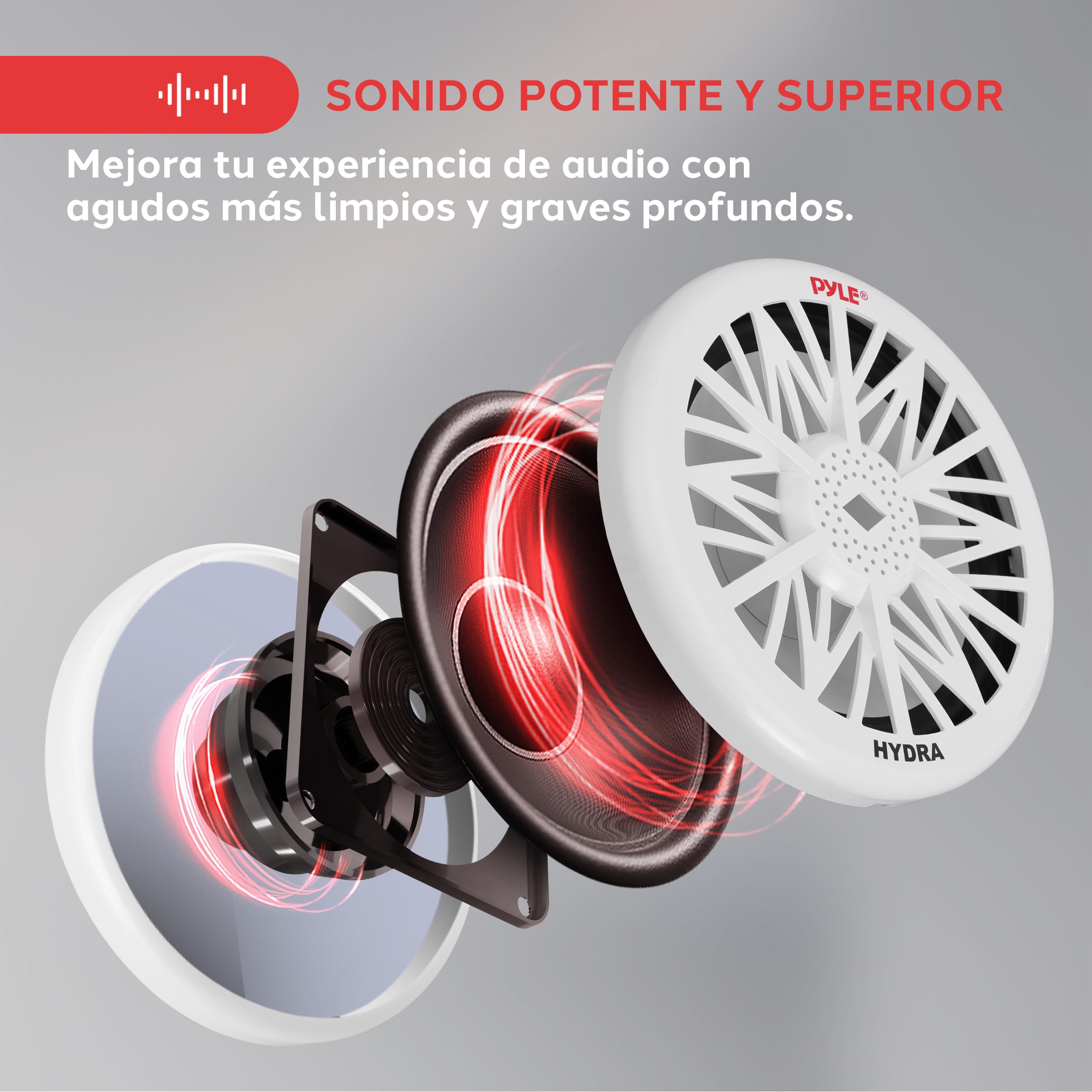 Pyle subwoofer Marino de 8”, para Exterior, 400 V, Impermeable para Sistema de Audio náutico, Montaje bajo timón o en Caja, Ideal para Barcos pequeños y vehículos acuáticos