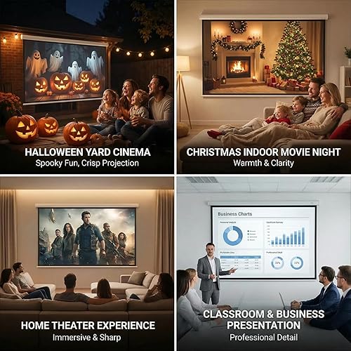 Miniatura 5 de generic Pantalla de proyección trasera de tela portátil ligero PE paño para Halloween virtual y video de proyección de ventana de Navidad blanco 5.9
