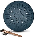 LEKATO Steel Tongue Drum 6 Inch 11 Note Sound Healing Beginner Handpan Drum Percussion for Meditation Yoga Musical Education