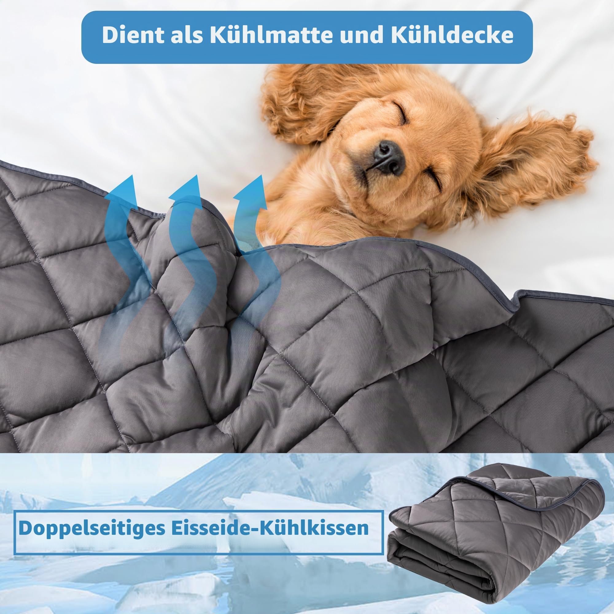 Paw Legend Hunde-Kühlmatte für extra große Hunde, 139,7 x 203,2 cm, Haustier-Kühlkissen für Hunde und Katzen, Eisseidenstoff, waschbar, atmungsaktiv, für Kiste, Sofa, Boden, drinnen und draußen