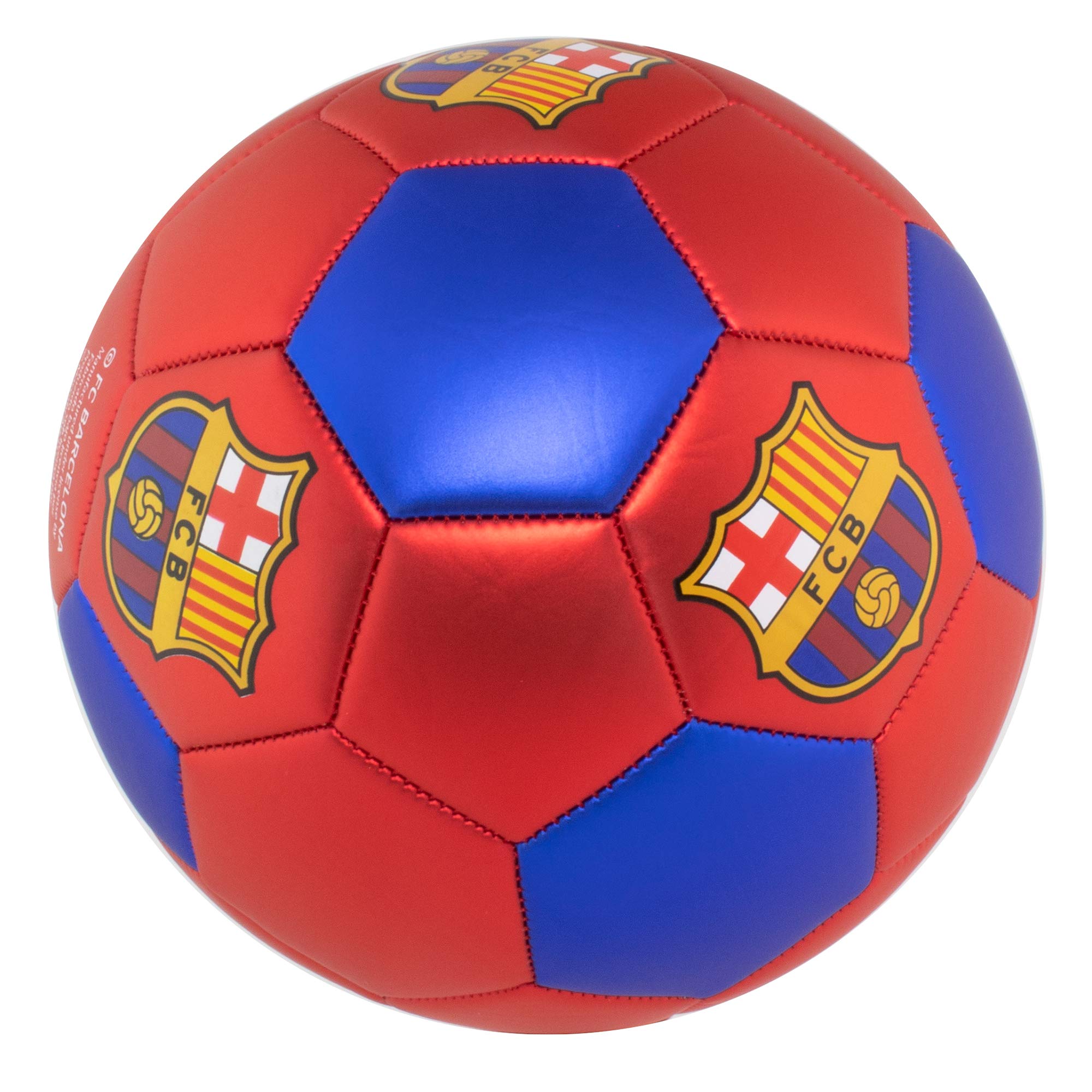 Maccabi Art Official FC Barcelona Soccer Ball with Metallic Red, Size 5