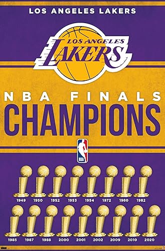 Trends International NBA Los Angeles Lakers - Póster de pared de Champions 23, 34 pulgadas de largo x 22.4 pulgadas, versión sin marco