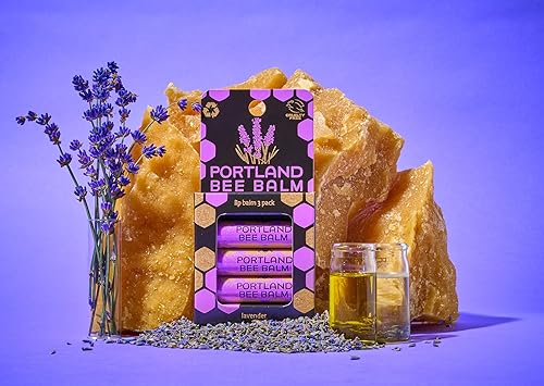 Miniatura 5 de Portland Bee Balm All Natural - Bálsamo labial hecho a mano con cera de abeja, lavanda, 3 unidades