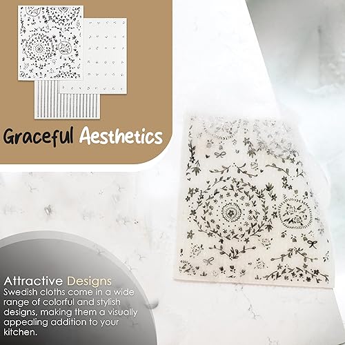 Miniatura 3 de Paños suecos para cocina  Paquete de 3 paños de cocina reutilizables para cocina  Ecológicos, altamente absorbentes, de secado rápido,