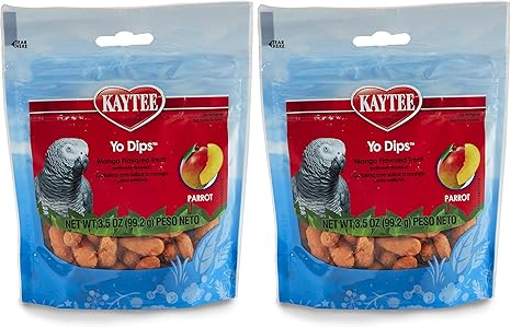 Kaytee Yo Dips Mango Flavored Yogurt Dipped Treat for Pet Parrots, 3.5 oz (Pack of 2)