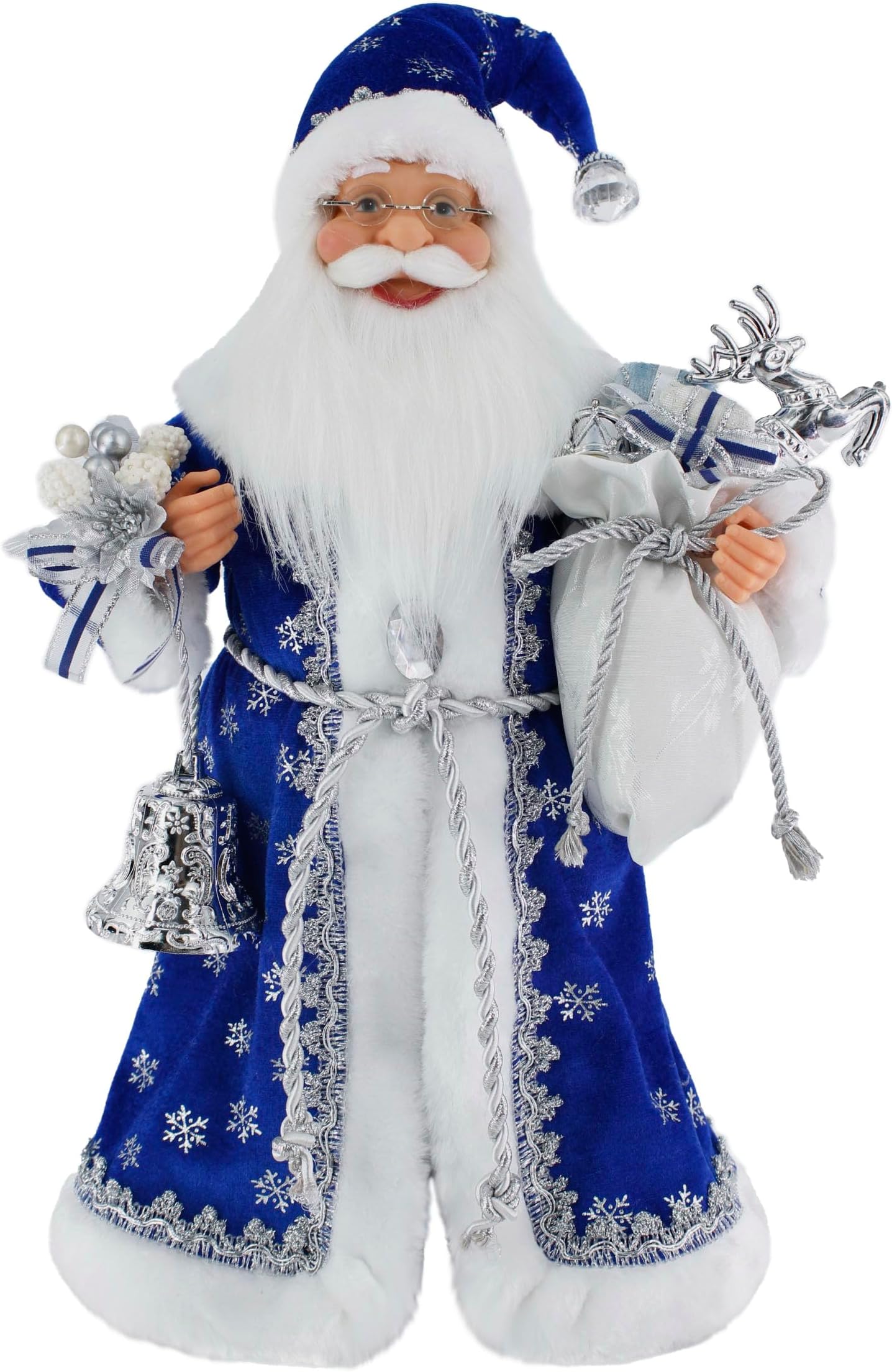 Windy Hill Collection 16" Inch Standing Royal Blue Santa Claus Christmas Figurine Figure Decoration 41611